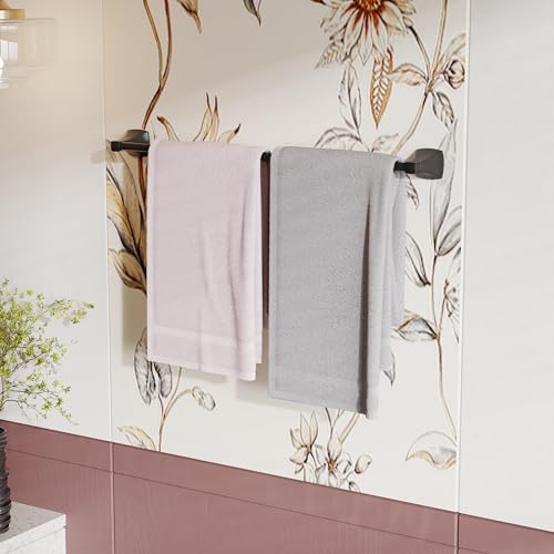WZRUA 24 Inch Matte Black Towel Bar Towel Rack for Bathroom Kitchen Hand Towel Holder Dish Cloths Hanger SUS304 Stainless Steel Rustproof Wall Mount - Image 3
