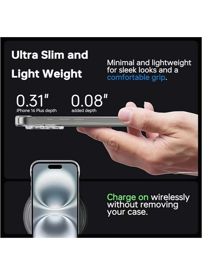 X-level Frameless Phone Case Cover for iPhone 16 Plus, Ultra Thin Clear Hard PC Case Full Camera Coverage Shock Absorption Back Cover for iPhone 16 Plus, 6.7 inch - Clear - Image 2