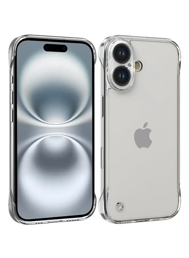 X-level Frameless Phone Case Cover for iPhone 16 Plus, Ultra Thin Clear Hard PC Case Full Camera Coverage Shock Absorption Back Cover for iPhone 16 Plus, 6.7 inch - Clear - Image 1