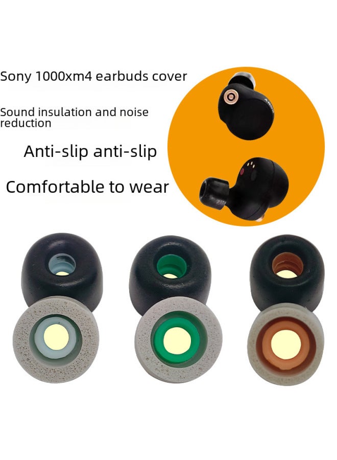 For Sony Wf-1000xm4 Wireless Bluetooth Earphone Cover Anti-slip Earplugs Memory Cotton Ear Caps Wf-1000xm3 Digital Computer-Color:Black S/1-Model:Sony Xm4 Earbuds  - Image 2