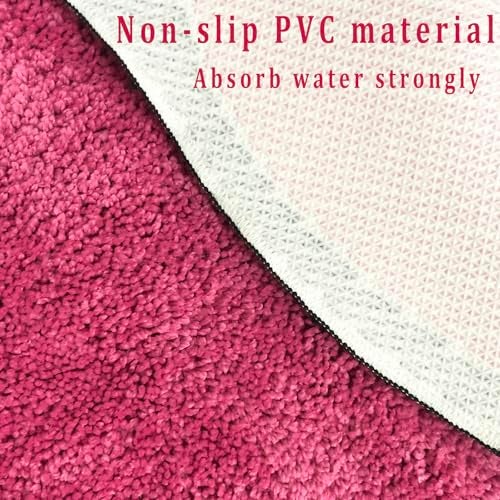 FEICUIBEXI Bath Rug Valentines Pink Heart Shape Bathroom Mat, Soft and Absorbent Bath Mat, Non Slip Washable Bath Rug for Shower Bedroom Kitchen Living Room Decor - Image 4