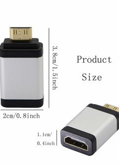 Y&D Mini HDMI to Adapter, Male Female 4kx2k Gold Plated Adapter for Raspberry Pi, Camera, Camcorder, DSLR, Tablet, Video Card (Silver, 2Pack)  - Image 3