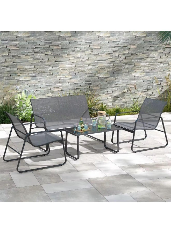 VERANDA Stylish 4-piece outdoor seating set – modern and durable design for gardens and balconies - Image 1
