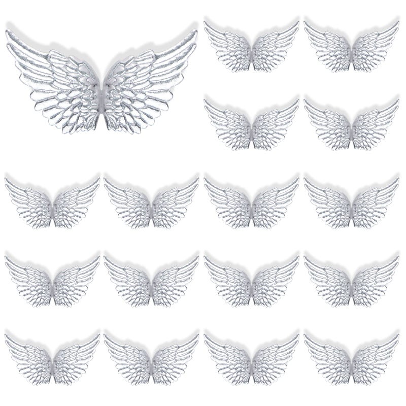 UHOMENY 16pcs Glitter Wings Plastic Angel Wings for Crafts Ornaments Patches Christmas Tree Decor Hanging Vintage Chic Pendant for Party Decor DIY Craft