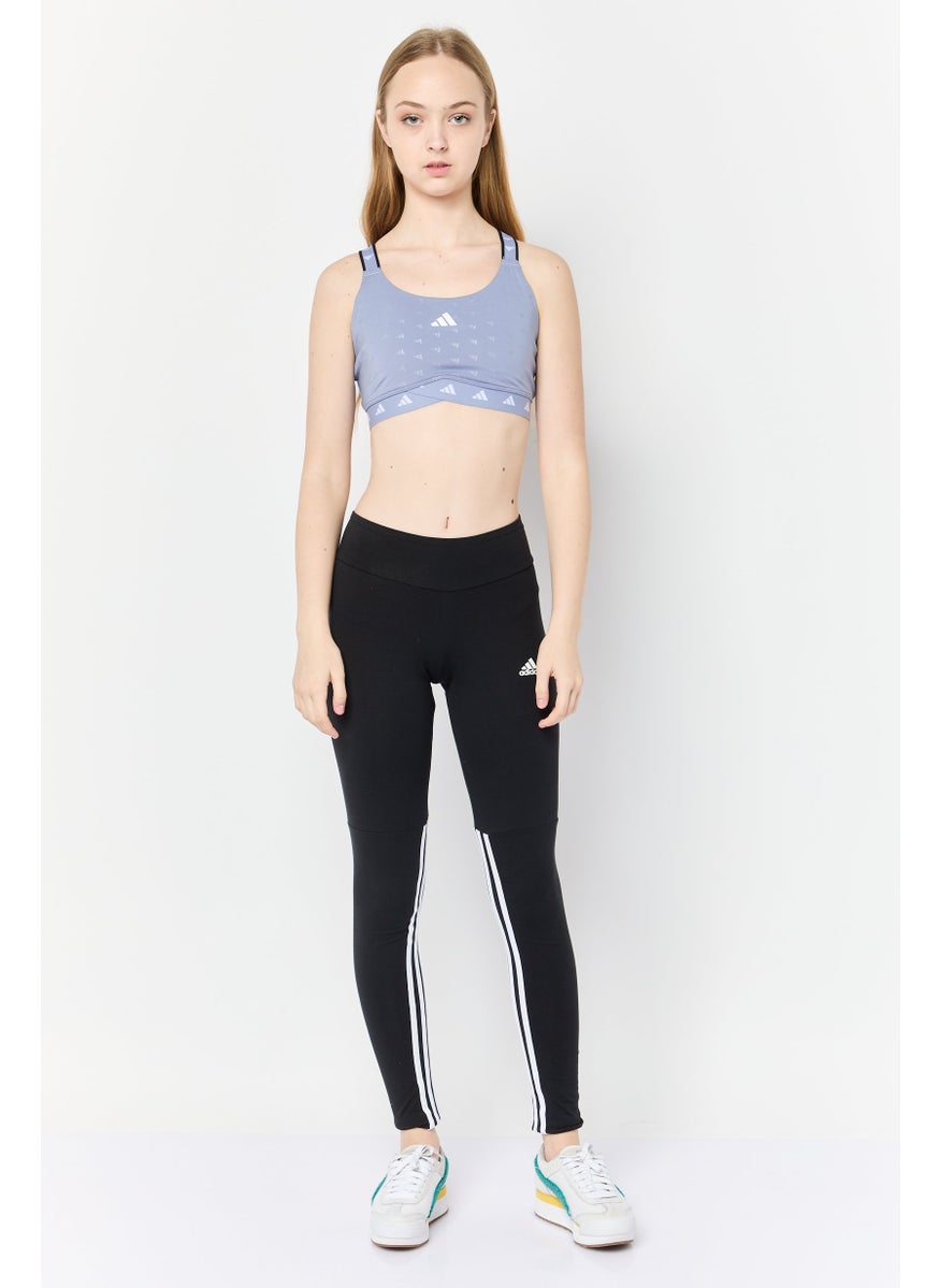 Adidas Women Brand Logo Padded Sports Bra, Purple  - Image 2