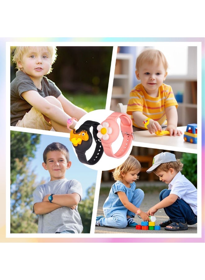 Innoshine Air Tag Bracelet for Kids with 3 pcs  Cartoon charms Adjustable  Watch Band  Air Tag Holder for kids Full Cover Waterproof  Tracker case For kids girls - Image 1