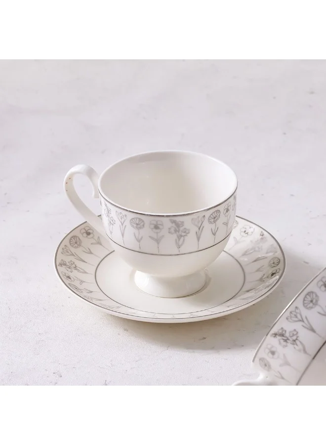 DANUBE HOME Youthful Bite Sparkle 8-Piece Cup & Saucer Set – Elegant Tea & Coffee Set for 4, Premium Quality, Dishwasher Safe, Stylish & Durable, Perfect for Casual & Formal Dining