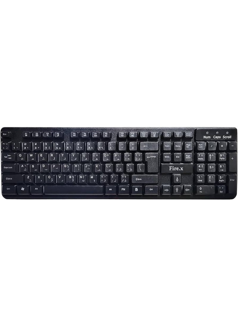 Generic - Borealis Gaming Rainbow Backlit 7 Color Mixing Light Effect 104 Keys Arabic And English Keyboard (Black) - Image 1