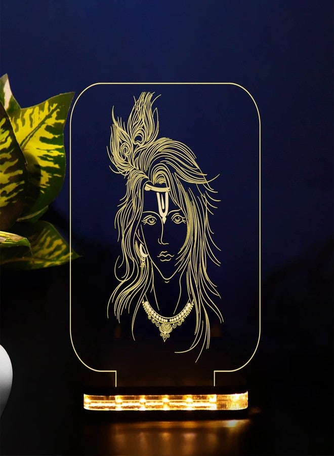 StarLaser مصباح طاولة ثلاثي الأبعاد من الأكريليك بتصميم اللورد كريشنا من ستار ليزر (إضاءة بيضاء دافئة) - Image 1