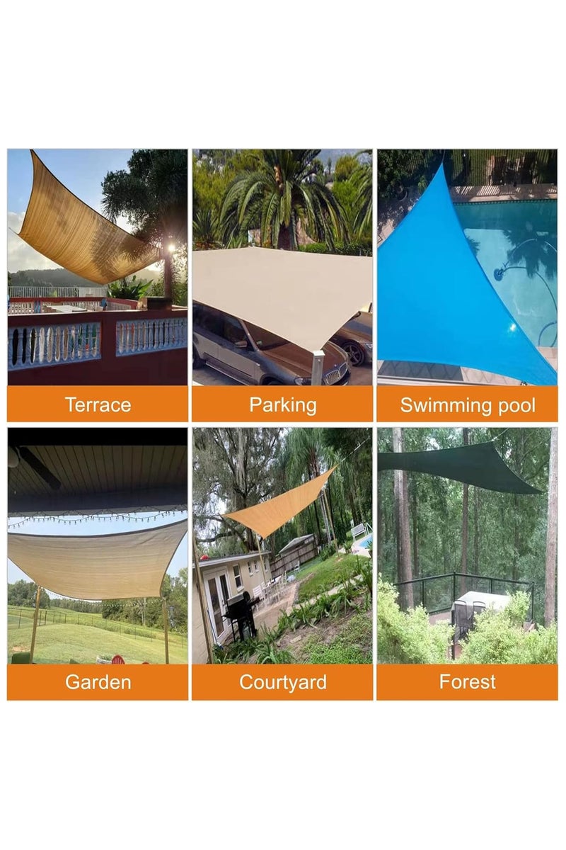 INSIJAM Sun Shade Sail Hardware Kit 304 Stainless Steel Hardware Kit with 4pcs 10ft Length Extension Nylon Wire Rope for Triangle Rectangle Square Sun Shade Sails Installation - Image 2