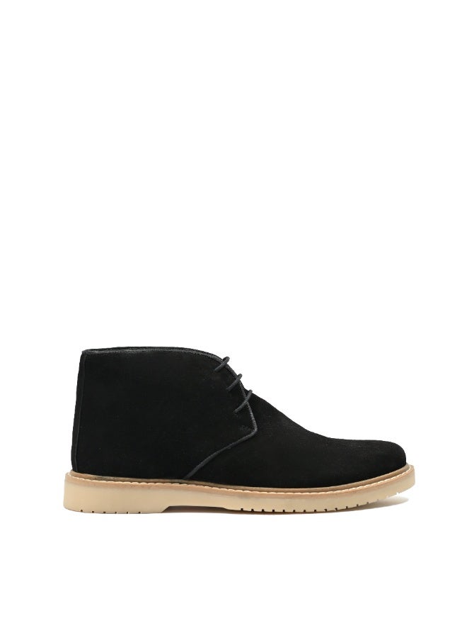 Levent Genuine Leather Suede Half Boot - Black - Image 2