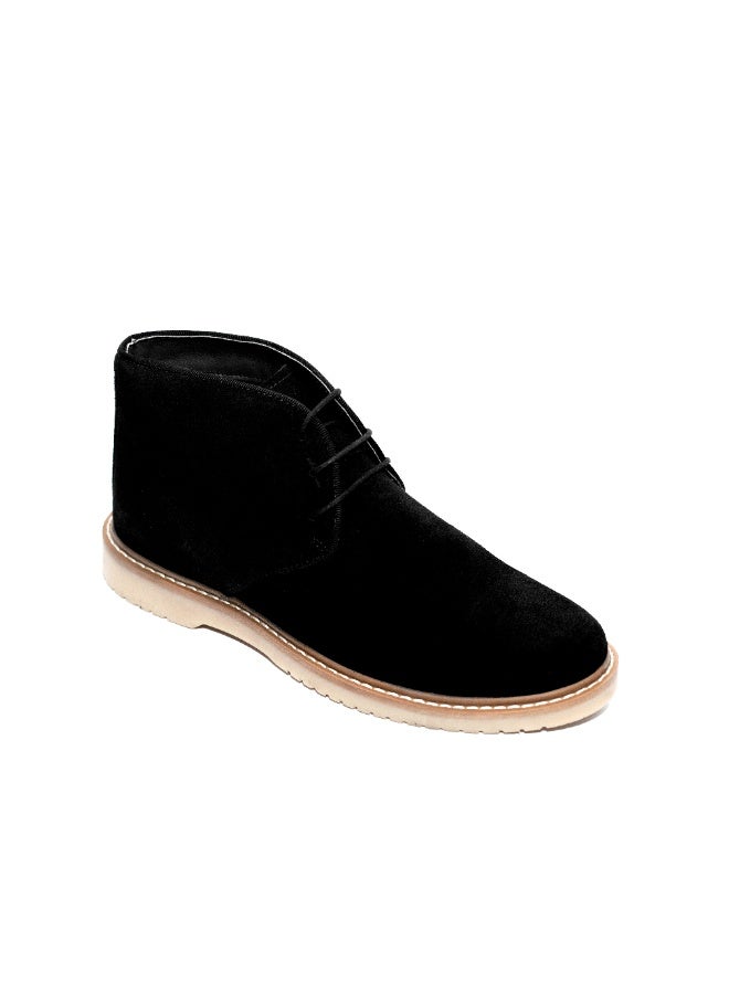 Levent Genuine Leather Suede Half Boot - Black - Image 1