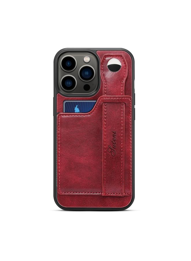 Suteni Case For iPhone 14 Pro 215 Wrist Strap PU Phone Case - Image 2