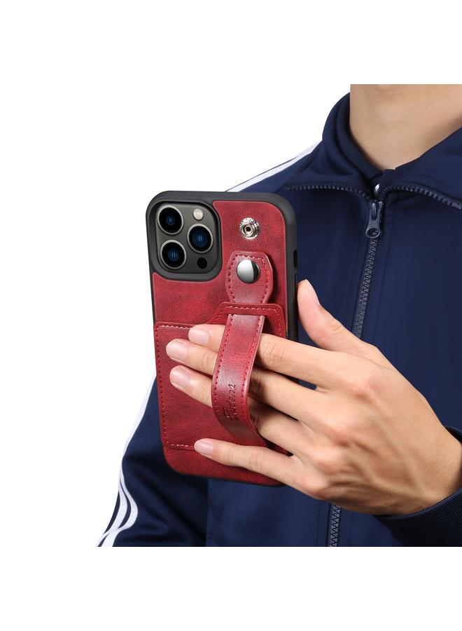 Suteni Case For iPhone 14 Pro 215 Wrist Strap PU Phone Case - Image 4