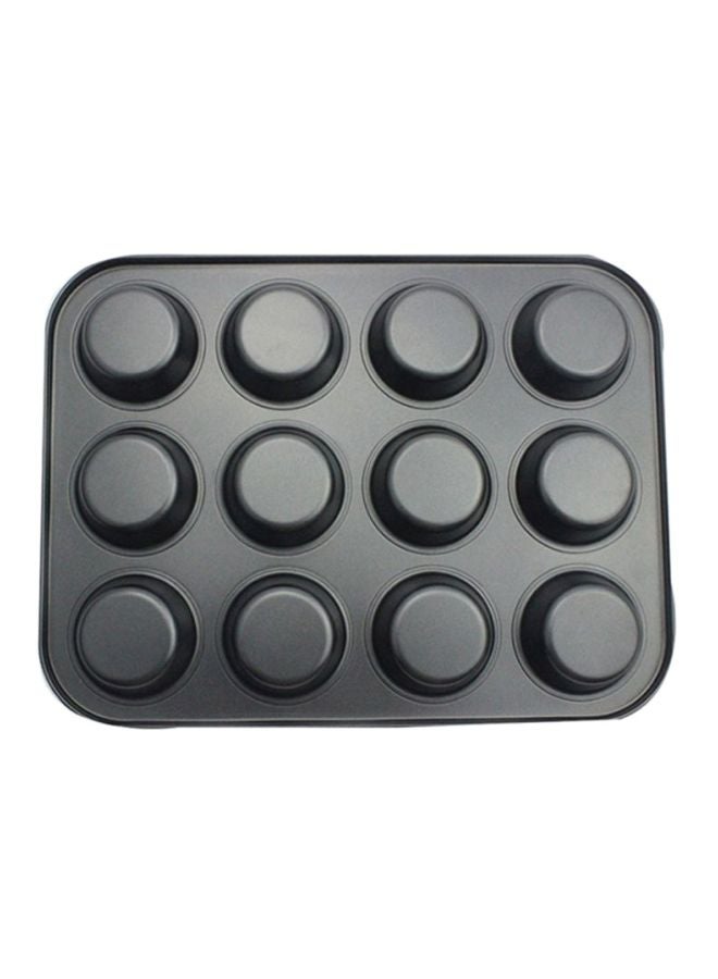 Sharpdo 12-Hole Muffin Pan Cupcake Mould Black 35x26.5x2.8cm - Image 2