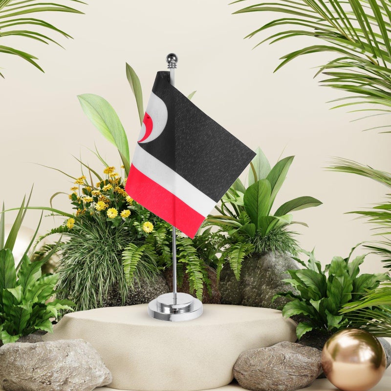🖊️ أعلام صغيرة للمكتب والمنزل والمطعم بتصميم بوليستر فريد ٢ قطعة - Image 4