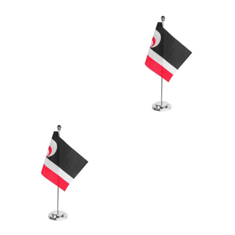 🖊️ أعلام صغيرة للمكتب والمنزل والمطعم بتصميم بوليستر فريد ٢ قطعة - Image 1
