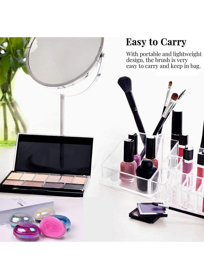 Felico Hair Brush Detangling Brush Portable Travel Glitter Egg Shape Anti Static Knots Air Cushion Massage Detangler Brush For Adults Kids Curly Long Thick Dry Wet Frizzy Damaged Hair Purple - Image 4