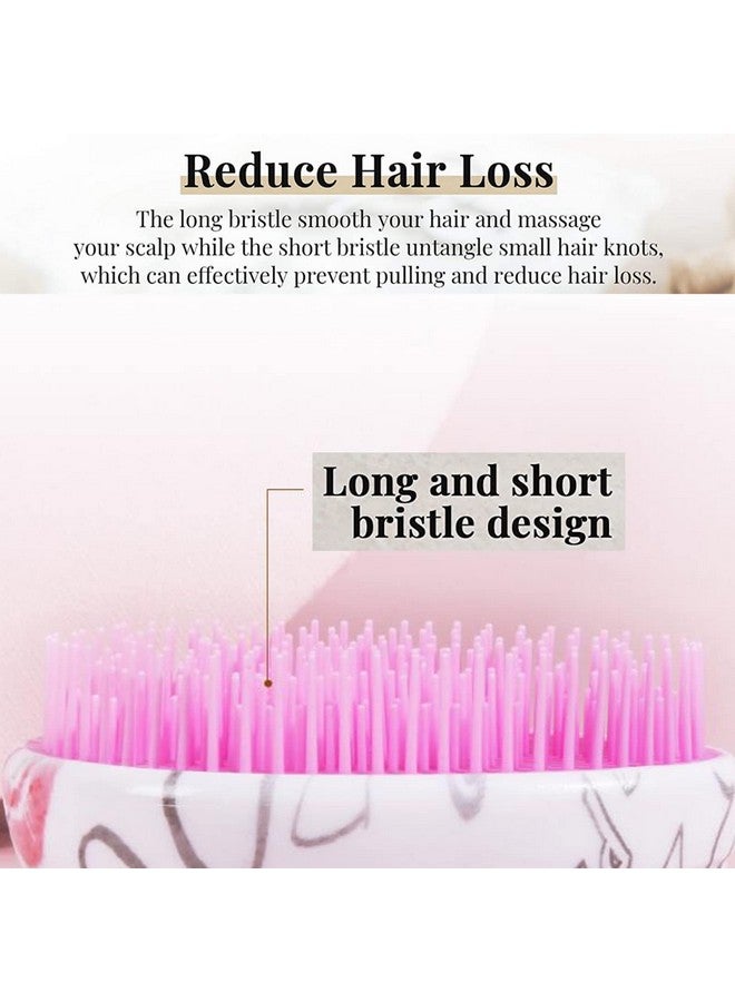 Felico Hair Brush Detangling Brush Portable Travel Glitter Egg Shape Anti Static Knots Air Cushion Massage Detangler Brush For Adults Kids Curly Long Thick Dry Wet Frizzy Damaged Hair Purple - Image 5