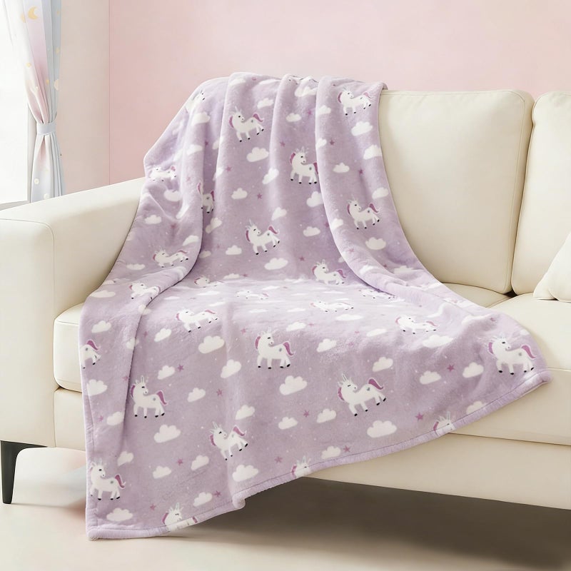 VigorSpring Unicorn Blanket for Girls - 50x60 Inches,Soft Cozy Kids Throw Blanket for Sofa Couch Bed,Cute Unicorn Gifts for Girls Kids Toddler Christmas Birthday Gift Decoration - Image 2