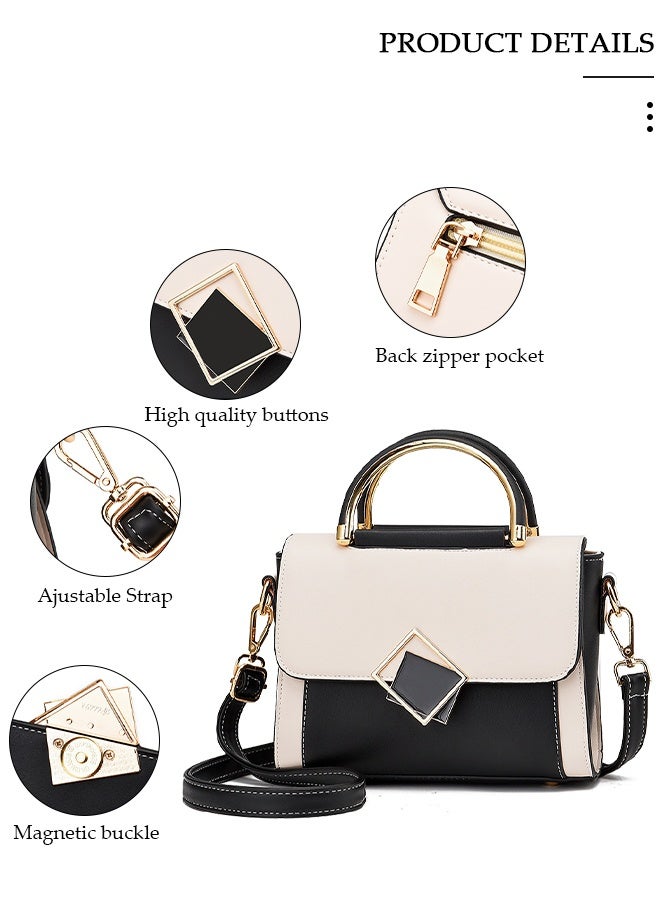 DUNISO Handbag for Women Faux Leather Vintage Satchel Small Messenger Crossbody Bag with Detachable Strap Clamshell Design Purse Top Handle Shoulder Bag for Business Traval Shopping - Image 4