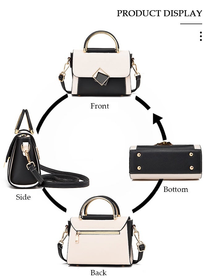 DUNISO Handbag for Women Faux Leather Vintage Satchel Small Messenger Crossbody Bag with Detachable Strap Clamshell Design Purse Top Handle Shoulder Bag for Business Traval Shopping - Image 2