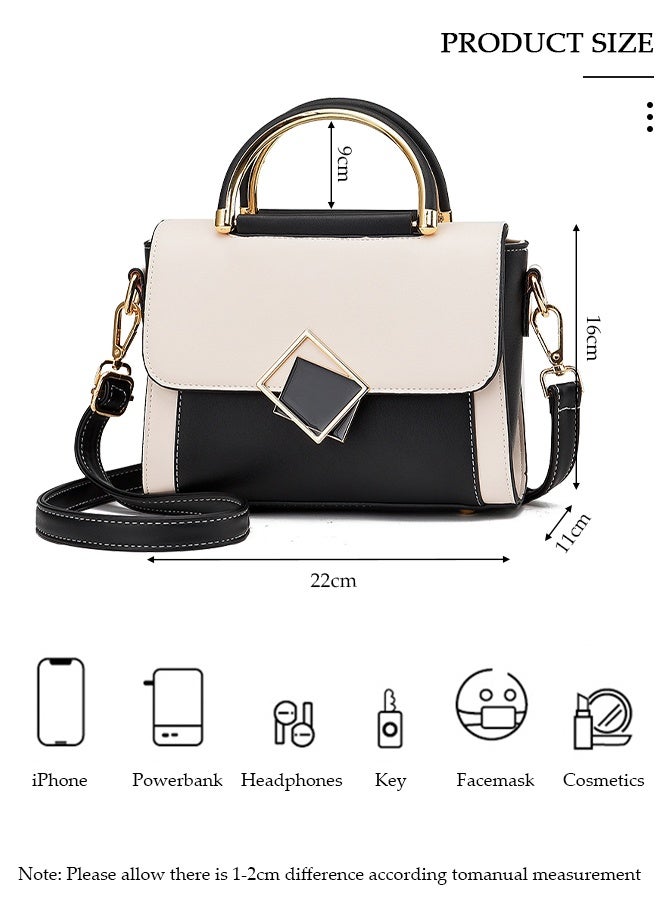 DUNISO Handbag for Women Faux Leather Vintage Satchel Small Messenger Crossbody Bag with Detachable Strap Clamshell Design Purse Top Handle Shoulder Bag for Business Traval Shopping - Image 5