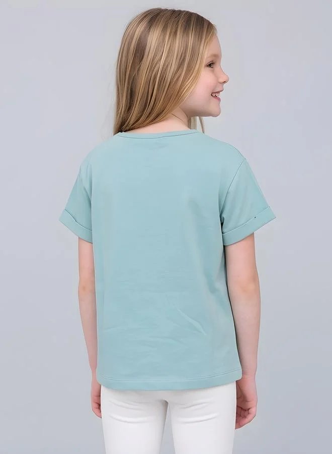 Take Two  Girls Floral Hem Knot T-Shirt By Juniorloom for Women | Best Price UAE