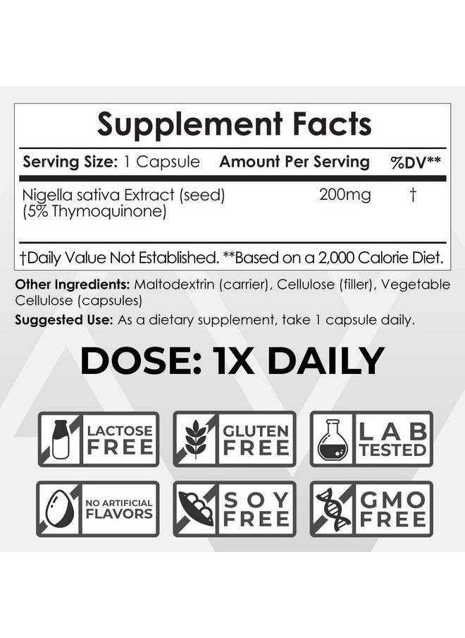 Nootropics Depot - Nigella Sativa Extract Capsules ; 200Mg ; 120 Count ; Minimum 5% Thymoquinone Content ; Black Seed Oil Extract ; Supports Brain Health Memory Liver Health And Immune Function - Image 1