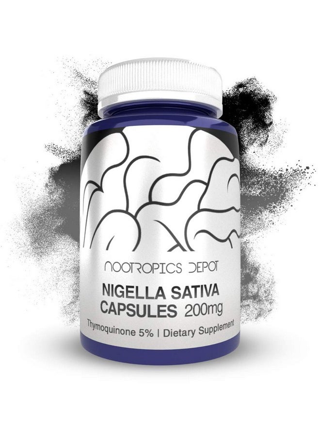 Nootropics Depot - Nigella Sativa Extract Capsules ; 200Mg ; 120 Count ; Minimum 5% Thymoquinone Content ; Black Seed Oil Extract ; Supports Brain Health Memory Liver Health And Immune Function - Image 1