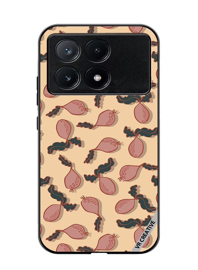 VR CREATIVE Protective Case Cover For Xiaomi Poco X6 Pro Beetroot Vegetable Vector Seamless Pattern Design Multicolour - Image 1