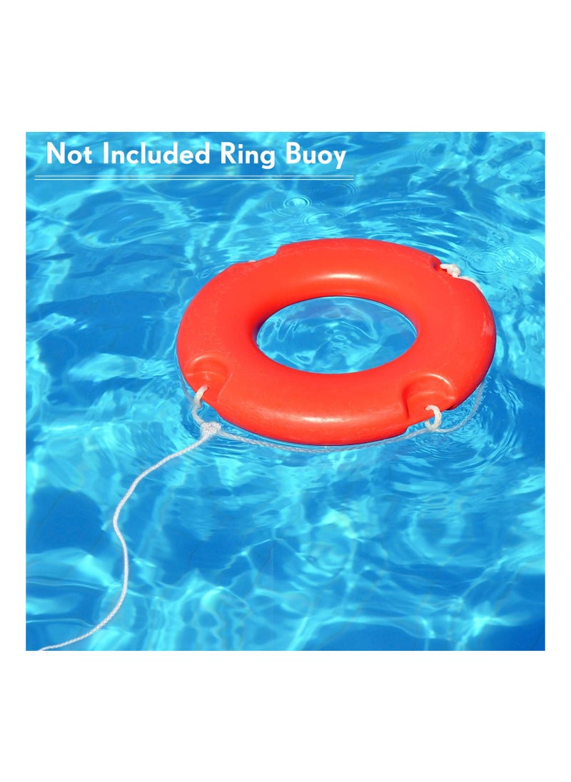 SYOSI - Hollow Braided Polypropylene Line Rope, Heaving Line with Spring Hook for Ring Buoy Pool Life Preserver Ring Rope Boat Anchor Rope, Not Easy to Get Rust and Abrasion(White,15 M/ 16.4 Yards)(1 Pack) - Image 1