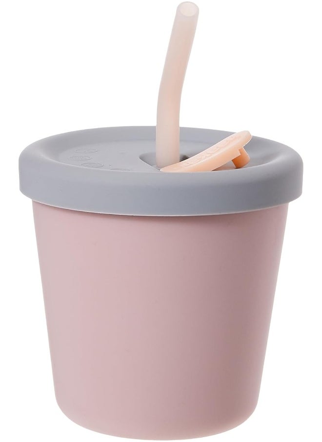 haakaa Jolly Hippo Silicone Straw Sippy Cup - Blush  - Image 2