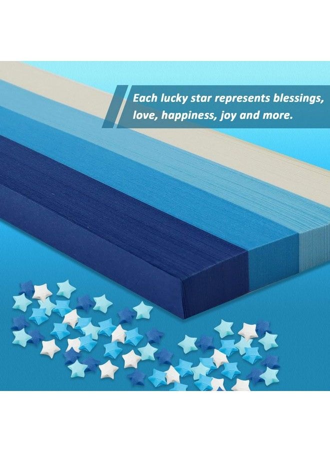BangBoom 540 Sheets Of Star Origami Paper 4 Colors Of Lucky Star Paper Strips Double Sided Origami Star Paper Strips Lucky Star Decoration Folding Paper For Art Craft Diy (Blue)  - Image 3