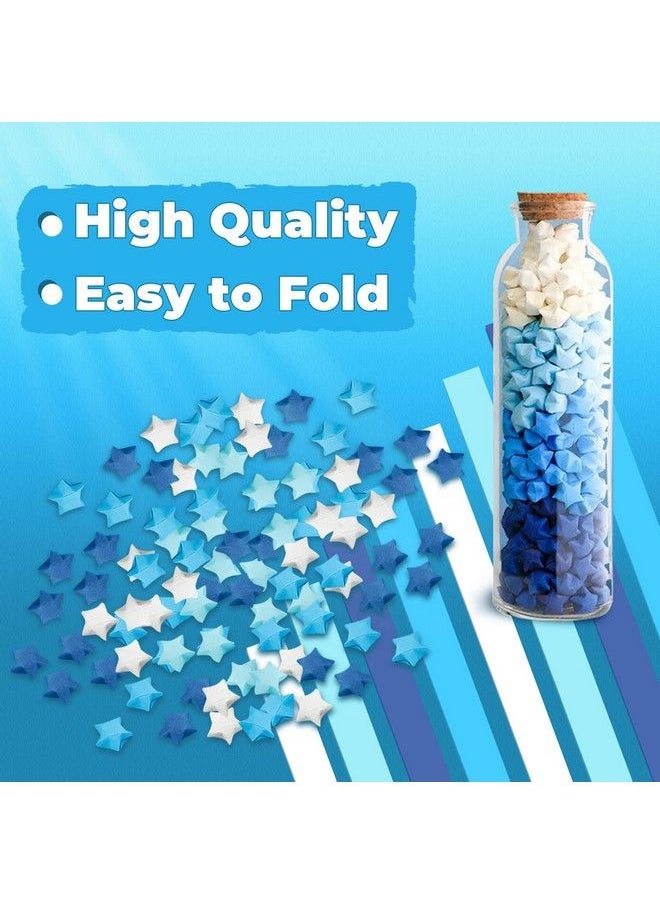 BangBoom 540 Sheets Of Star Origami Paper 4 Colors Of Lucky Star Paper Strips Double Sided Origami Star Paper Strips Lucky Star Decoration Folding Paper For Art Craft Diy (Blue)  - Image 4
