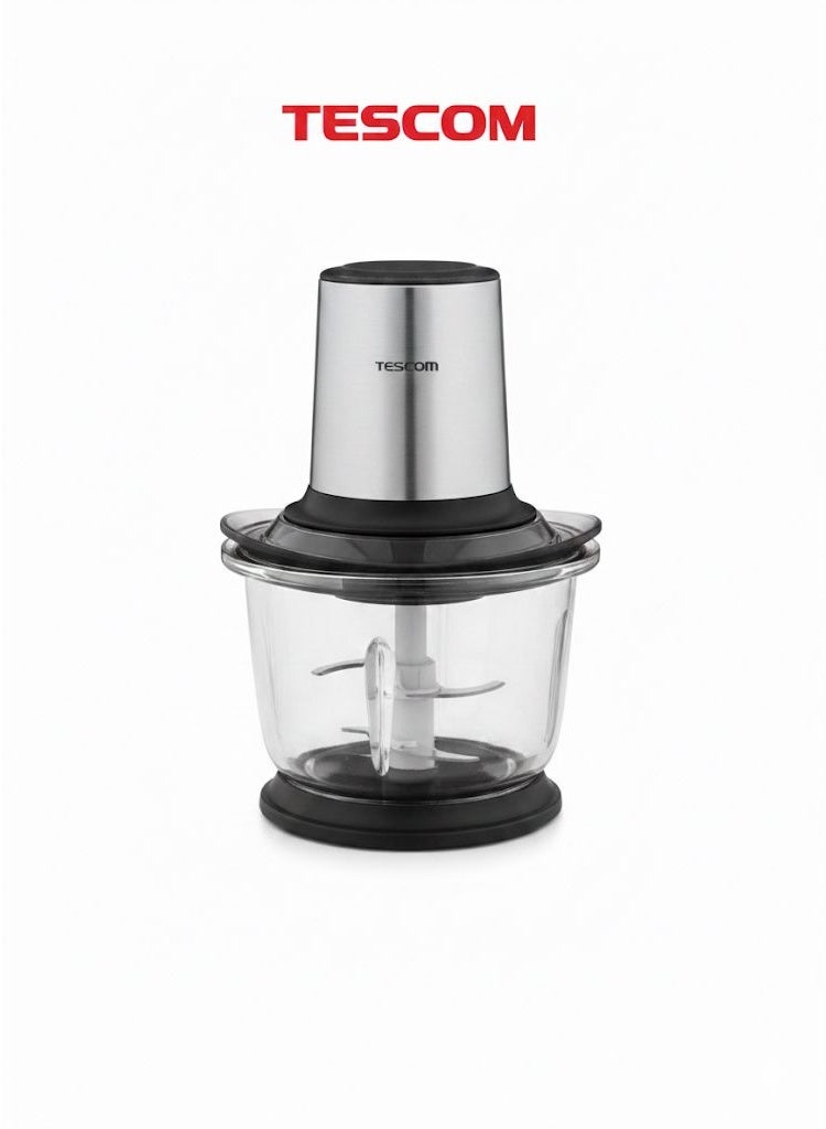 Tescom Multi Purpose Food Processor, 1.5L Glass Bowl, 4 Steel Blades - Image 3