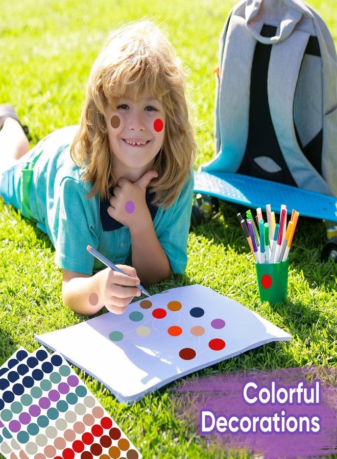 Zacool 1400 PCS Boho Dot Stickers,Round Color Coding Labels Sticky Dots Labels Stickers Color Coding Labels Circle 10 Color Style Colored Dot Stickers for Toddlers Office Student Classroom Papers - Image 4