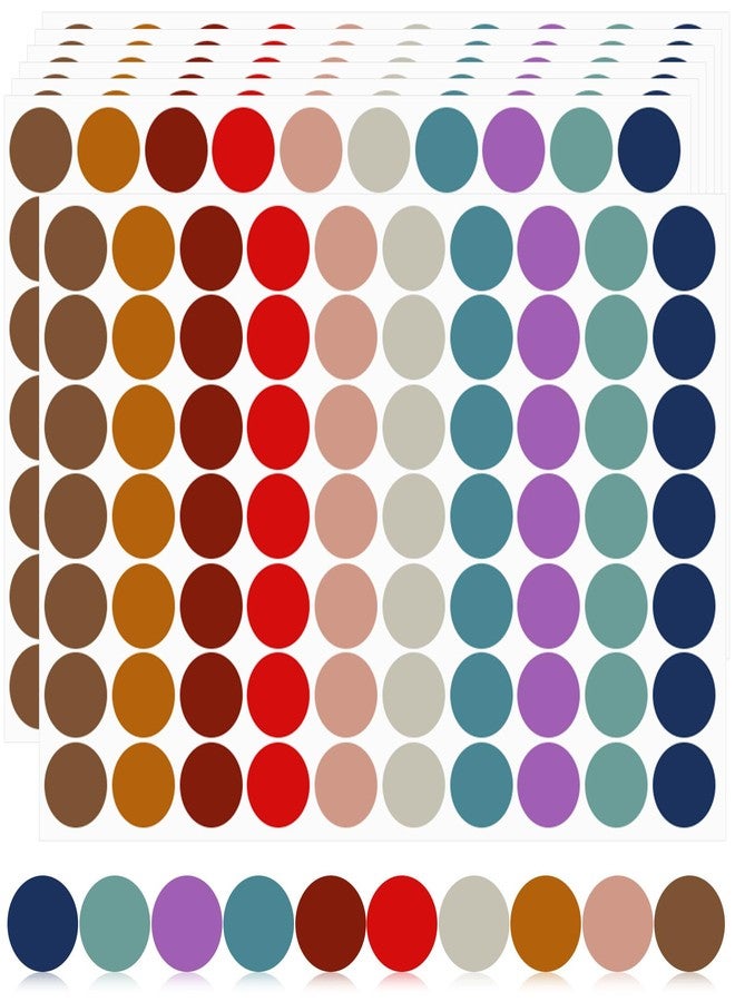 Zacool 1400 PCS Boho Dot Stickers,Round Color Coding Labels Sticky Dots Labels Stickers Color Coding Labels Circle 10 Color Style Colored Dot Stickers for Toddlers Office Student Classroom Papers - Image 1