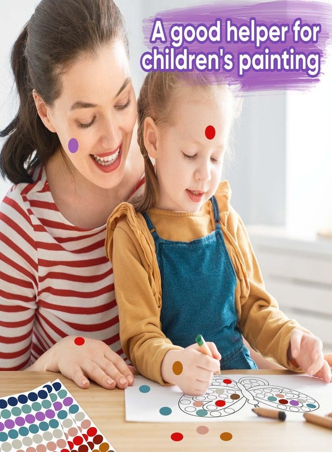 Zacool 1400 PCS Boho Dot Stickers,Round Color Coding Labels Sticky Dots Labels Stickers Color Coding Labels Circle 10 Color Style Colored Dot Stickers for Toddlers Office Student Classroom Papers - Image 2