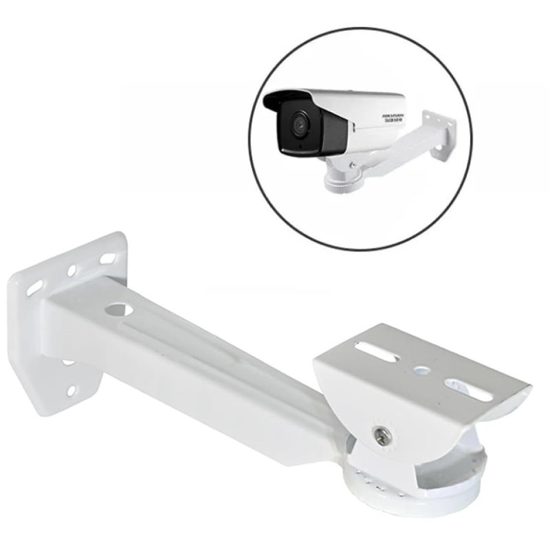 26cm Wall Mount Security Camera Bracket Metal Iron Adjustable Angle (White) - Image 2