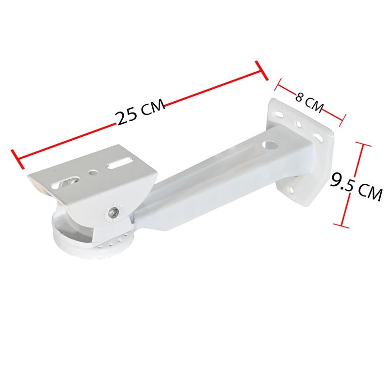 26cm Wall Mount Security Camera Bracket Metal Iron Adjustable Angle (White) - Image 5