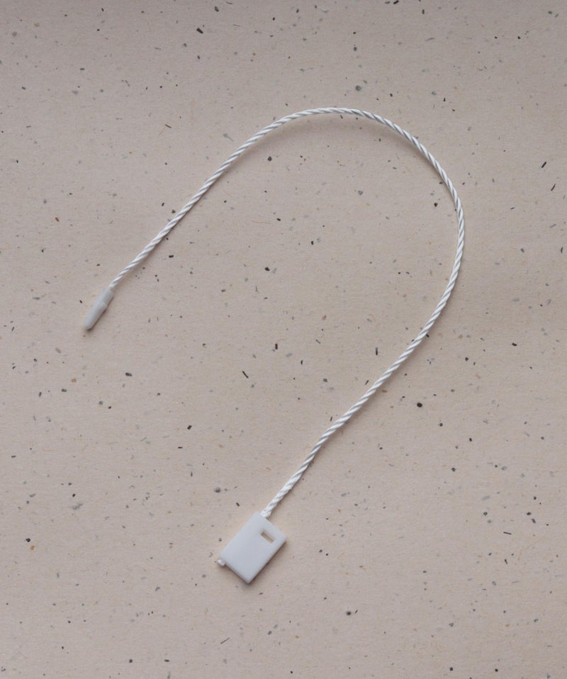 SOWAKA 100 Pcs Nylon Hanging Tag Strings for Clothing Price Tags Lock Pin Loop Fastener Hook Ties Multipurpose Tag Rope for Belt Luggage Label Attachment Clothing Dress (White) - Image 5