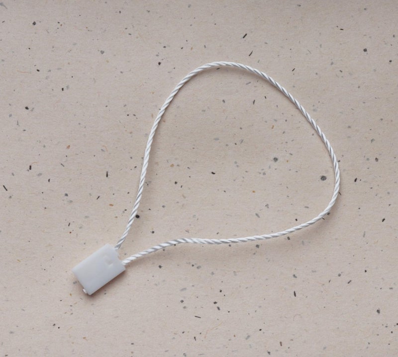 SOWAKA 100 Pcs Nylon Hanging Tag Strings for Clothing Price Tags Lock Pin Loop Fastener Hook Ties Multipurpose Tag Rope for Belt Luggage Label Attachment Clothing Dress (White) - Image 2