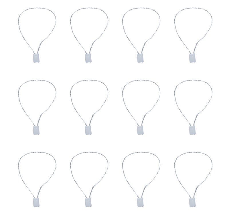 SOWAKA 100 Pcs Nylon Hanging Tag Strings for Clothing Price Tags Lock Pin Loop Fastener Hook Ties Multipurpose Tag Rope for Belt Luggage Label Attachment Clothing Dress (White) - Image 1