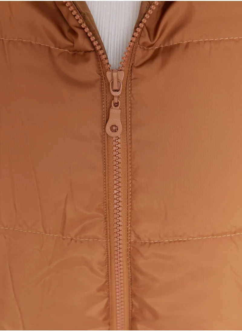 Trendyol Curve Zip Through Hooded Jacket