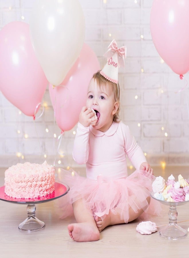 JRLCTECH Pink Bow 1st Birthday Hat, Bow Girl 1st Birthday Hat, Pink Bow Themed Party Decoration Hat, Cake Smash Outfit - Image 5