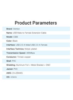 Usb 2.0 a Male to a Female Extension Cable Nickel Plated Support Data Transfer 480mbps and Charging 2a Usb 2.0 Extension 5 Meter - pzsku/Z1F74F1EE43AA1FB0E55AZ/45/_/1701417170/2027f68e-4210-4303-b5c9-edcc5383cc18