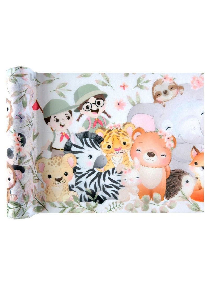 SANTEX Explorer Safari Table Runner Multicolor 30cm Disposable - Image 1