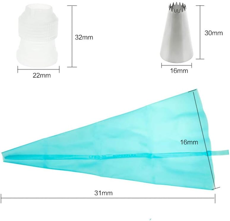 7pc/set Silicone Icing Piping Nozzle Cream Pastry Bag Stainless Steel Nozzle Sets Cake DIY Decorating Baking Tool for Cake Decorating