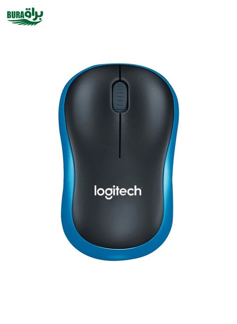 Logitech M186 Wireless Mouse Office Power Saving USB Laptop Desktop Computer Universal (Black Blue)
